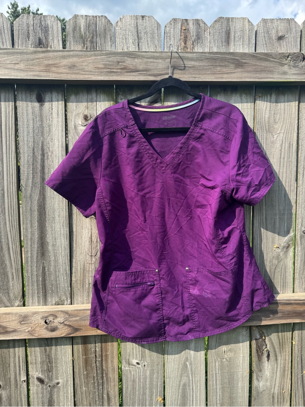 Scrubstar Women's V-Neck Scrub Top in Deep Purple